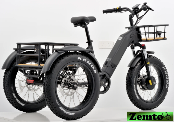 Elektro Dreirad Zemto-Revom Trike T2, Gas-Funktion, 45 KMH, schwarz, breite Reifen Neuheit